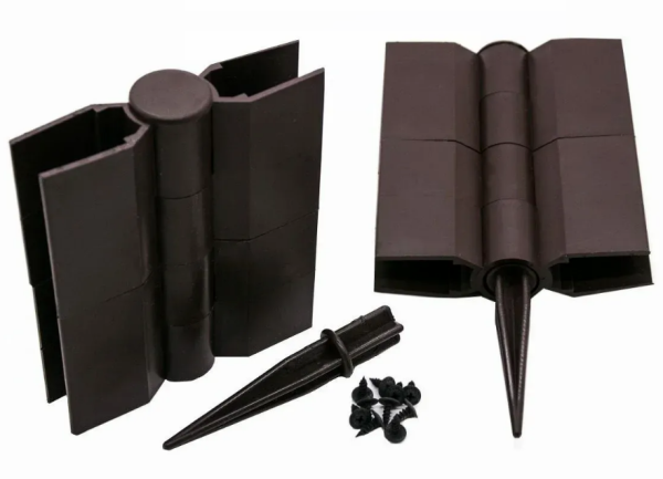 Угловой (стыковочный) шарнир для грядкок ДПК 150мм коричневый купить в Новотроицке