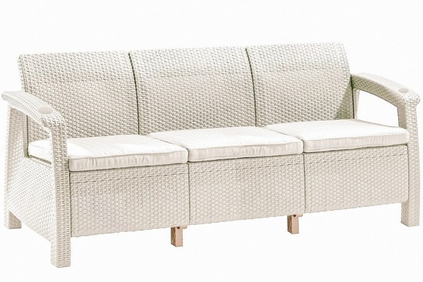 Трёхместный диван  Yalta Sofa 3 Seat белый купить в Новотроицке