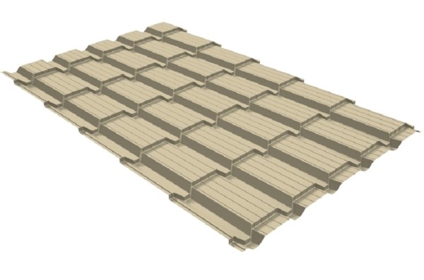 Металлочерепица GL квадро профи 0,45 PE RAL 1015 светлая слоновая кость купить в Новотроицке