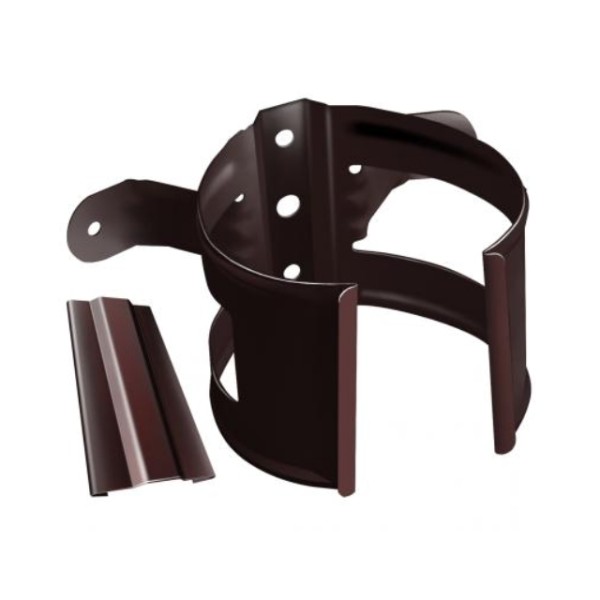 Водосток Grand Line 125x90 – Хомут трубы (на дерево) RAL 8017 купить в Новотроицке