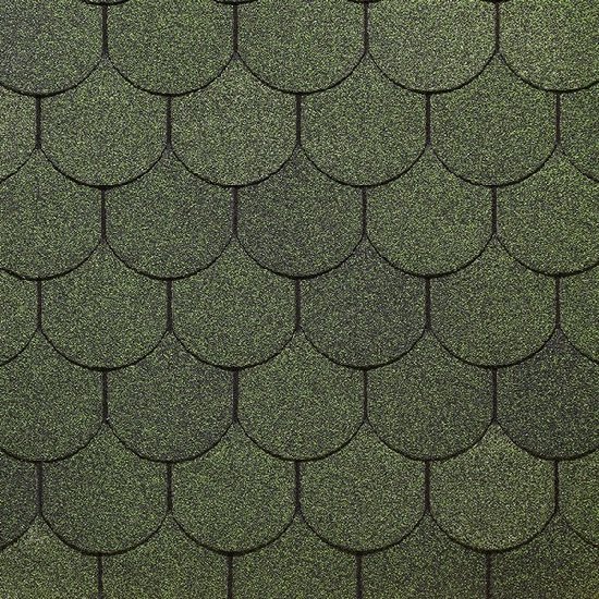 Гибкая черепица Docke, коллекция Кольчуга – Зеленый купить в Новотроицке