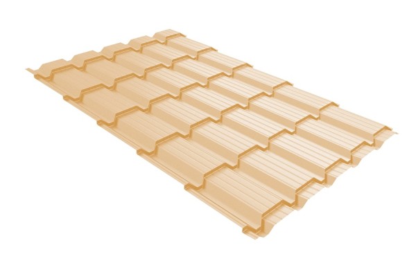 Металлочерепица GL квадро профи 0,45 PE RAL 1014 слоновая кость купить в Новотроицке