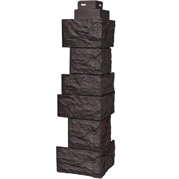 Цокольный сайдинг FineBer – Серия “Дикий камень”, Угол наружный, Коричневый купить в Новотроицке