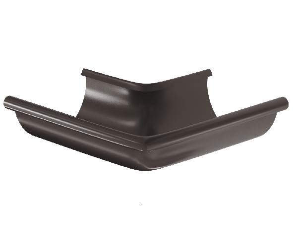 Водосток Aquasistem, система 125x90 - Угол желоба, наружный 90° RR 32 Тёмно-Коричневый купить в Новотроицке