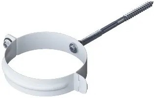 Водосток Альта-Профиль Метал – Хомут трубы металлический (белый) купить в Новотроицке