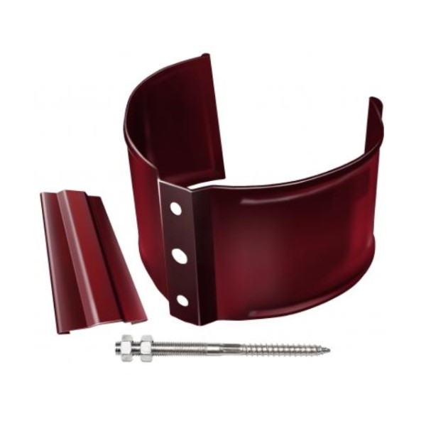 Водосток Grand Line 125x90 – Кронштейн трубы на камень RAL 3005 купить в Новотроицке