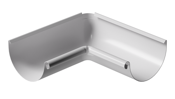 Угол внутренний 90° D125 Döcke STAL PREMIUM Пломбир, (RAL 9010) купить в Новотроицке