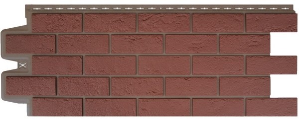 Фасадная панель Grand Line Состаренный кирпич Элит корица (махагон), ШОВ темно-бежевый купить в Новотроицке