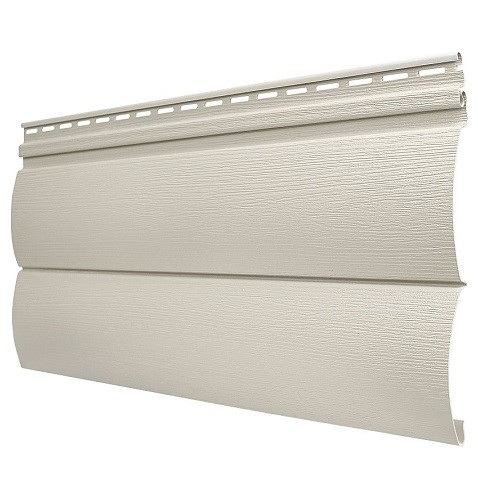 Виниловый сайдинг Tecos - Оцилиндрованный брус двойной (под бревно), Слоновая кость купить в Новотроицке