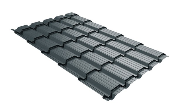 Металлочерепица GL квадро профи 0,45 Drap RAL 7016 антрацитово-серый купить в Новотроицке