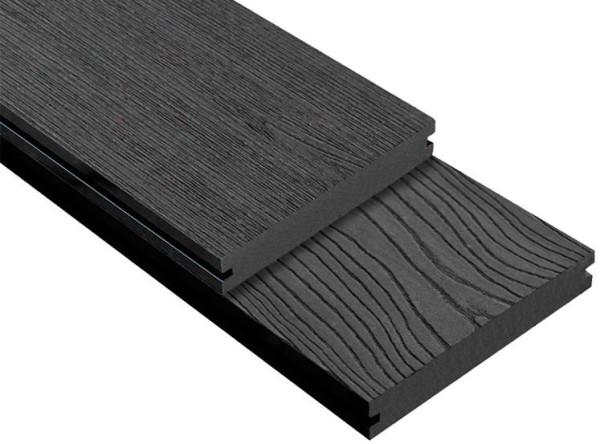 Террасная доска ДПК Outdoor 3D полнотелая STORM/OCEAN BLACK черная купить в Новотроицке