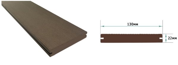 Террасная доска из ДПК Terrapol Смарт Полнотелая с пазом купить в Новотроицке