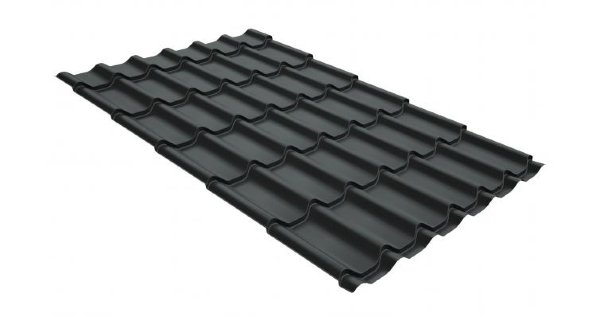 Металлочерепица классик GL 0,5 GreenCoat Pural RR 23 темно-серый (RAL 7024 мокрый асфальт) купить в Новотроицке