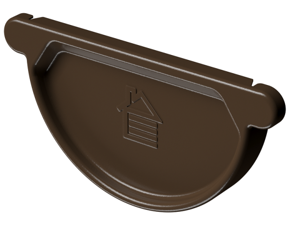 Заглушка желоба D125 Döcke STAL PREMIUM Каштан, (RAL 8017) купить в Новотроицке