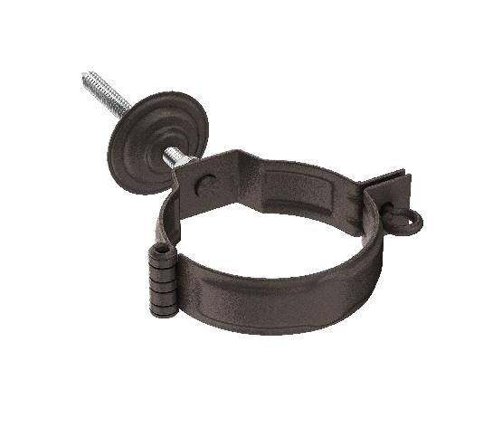 Водосток Aquasistem, Система 150/100 - Декоративный хомут трубы под метиз с комплектом крепления RR 32 Тёмно-коричневый matt купить в Новотроицке