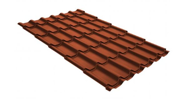 Металлочерепица классик GL 0,5 GreenCoat Pural RR 750 кирпично-красный (RAL 8004 терракота) купить в Новотроицке