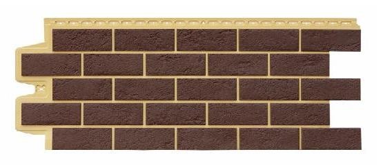 Фасадная панель Grand Line Состаренный кирпич Элит каштан, ШОВ песочный купить в Новотроицке