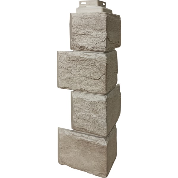 Цокольный сайдинг FineBer – Серия “Камень природный”, Угол наружный Песочный купить в Новотроицке