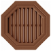 Восьмиугольная фронтонная вентиляционная решётка, Коричневая купить в Новотроицке