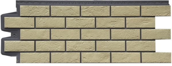 Фасадная панель Grand Line Состаренный кирпич Элит ваниль, ШОВ темно-бежевый купить в Новотроицке