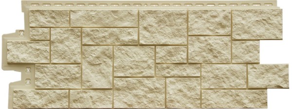 Фасадная панель Grand Line Дикий камень Стандарт бежевый купить в Новотроицке