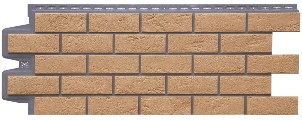 Фасадная панель Grand Line Состаренный кирпич Элит солома, ШОВ темно-бежевый купить в Новотроицке