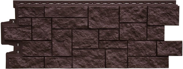 Фасадная панель Grand Line Дикий камень Стандарт Шоколадный (коричневый) купить в Новотроицке