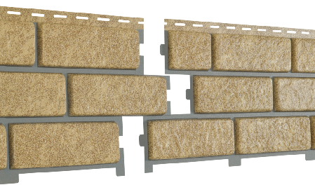 Фасадная панель Ю-Пласт Стоун Хаус Кирпич с декорированным швом Песочный купить в Новотроицке