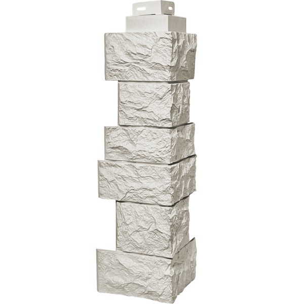 Цокольный сайдинг FineBer – Серия “Дикий камень”, Угол наружный, Жемчуг купить в Новотроицке