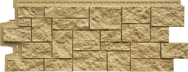 Фасадная панель Grand Line Дикий камень Стандарт песочный купить в Новотроицке