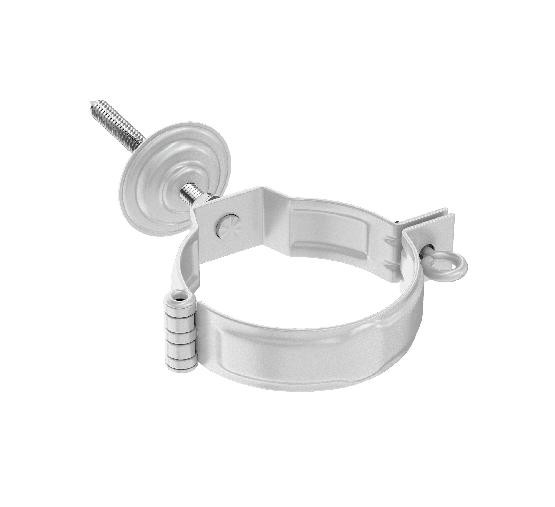 Водосток Aquasistem, система 125x90 - Комплект крепления трубы RR 20 Мраморно-белый купить в Новотроицке