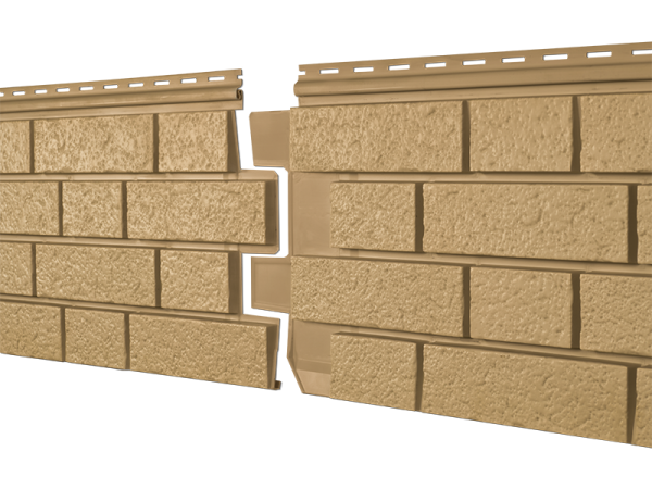 Фасадная панель Ю-пласт Стоун Хаус S-Lock Клинкер горчичный купить в Новотроицке