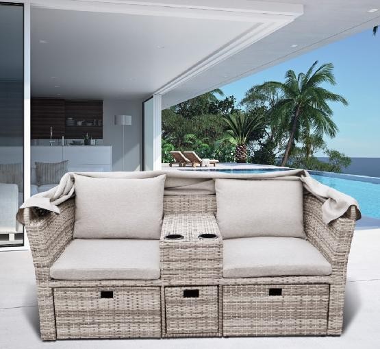 Комплект мебели AFINA плетеной из иск. ротанга AFM-330G Grey купить в Новотроицке