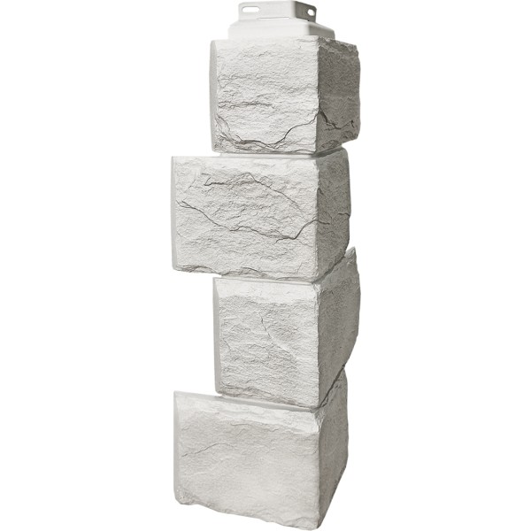 Цокольный сайдинг FineBer – Серия “Камень природный”, Угол наружный Жемчужный купить в Новотроицке