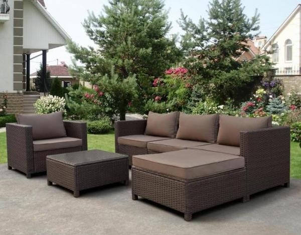 Комплект мебели AFINA плетеной из иск. ротанга YR821A Brown/Beige купить в Новотроицке