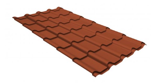 Металлочерепица камея GL 0,5 GreenCoat Pural RR 750 кирпично-красный (RAL 8004 терракота) купить в Новотроицке