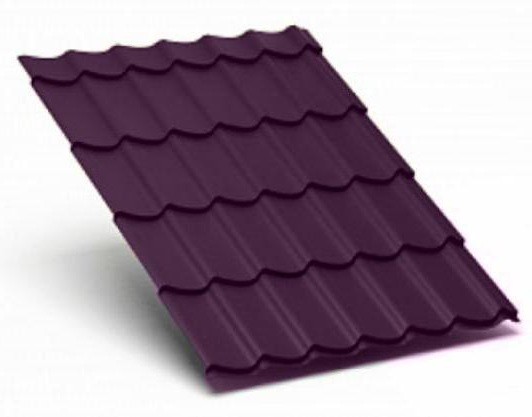 Металлочерепица Металл Профиль матовый полиэстр Valori 0,5 сталь RR 779 баклажан купить в Новотроицке