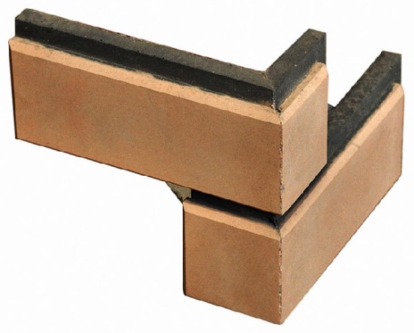 Угловой элемент Кирисс Фасад Гладкий кирпич с фаской купить в Новотроицке