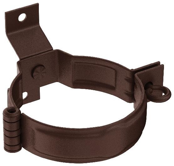 Водосток Aquasistem, Система 125x90 - Декоративный хомут трубы под дерево с комплектом крепления RAL 8017 Коричневый matt купить в Новотроицке