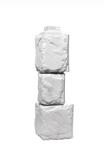 Угол Фасайдинг Серия «Камень крупный»  Мелованный белый купить в Новотроицке