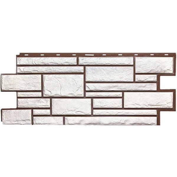 Фасадная панель Техоснастка, Камень Дикий, Белый купить в Новотроицке