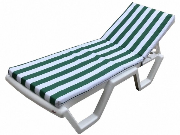 Матрас для шезлонга TWEET Зеленые белые полоски купить в Новотроицке