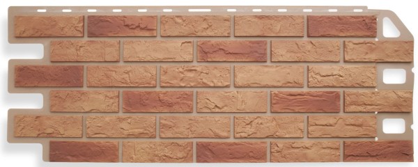 Фасадная панель Цокольный сайдинг Альта профиль кирпич Бежевый Комби купить в Новотроицке