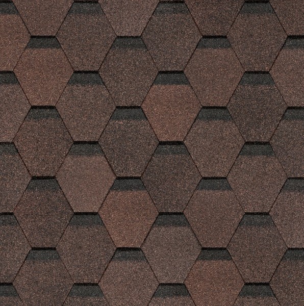Гибкая черепица Docke, коллекция Шестигранник Коричневый купить в Новотроицке