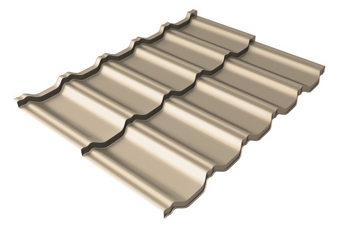 Металлочерепица модульная Квинта Uno Grand Line c 3D резом 0,5 Satin RAL 1015 светлая слоновая кость купить в Новотроицке