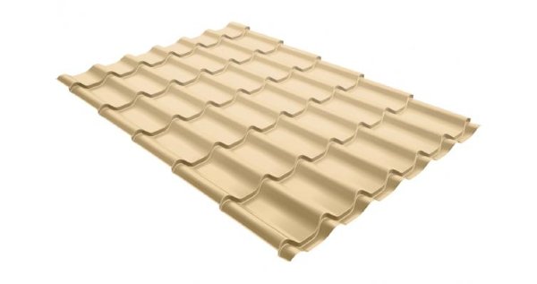 Металлочерепица модерн 0,45 PE RAL 1014 слоновая кость купить в Новотроицке