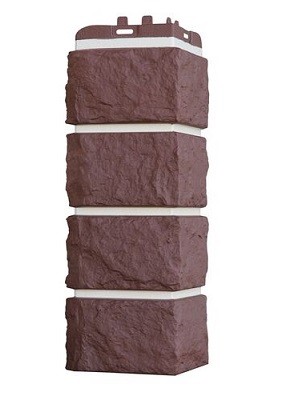 Угол наружный Grand Line Колотый Камень Каштан, Шов белый купить в Новотроицке