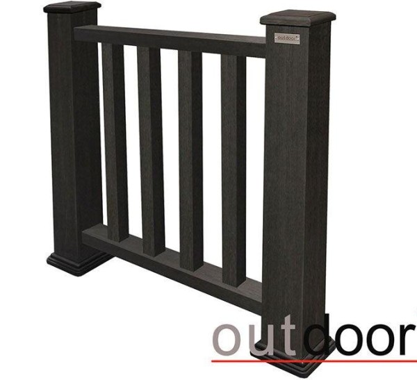 Ограждение из ДПК Outdoor Классик 3D STORM чёрный купить в Новотроицке