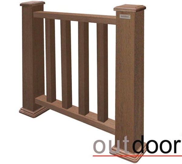 Ограждение из ДПК Outdoor Классик 3D STORM коричневый микс купить в Новотроицке