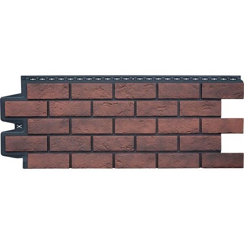Фасадная панель Grand Line Состаренный кирпич Элит кофе (жжёный), ШОВ черный купить в Новотроицке